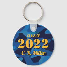 カモフラージュパーソナライズされたネイビー・ブルー卒業