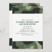 カモフラージュパーティの招待状 招待状 (正面/裏面)