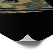 カモフラージュプリントハートバレンタインデー ポスター (角)