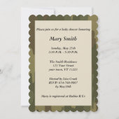 カモフラージュレースハートベビーシャワー招待状 招待状 (裏面)