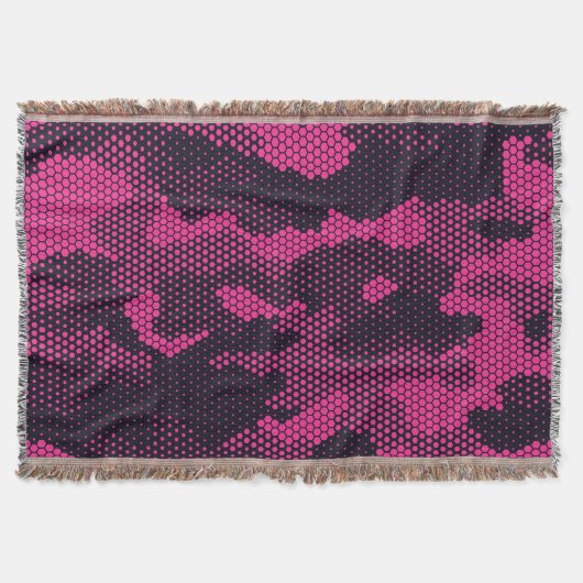 カモフラージュ六角、軍隊テクスチャ背景 スローブランケット (正面)