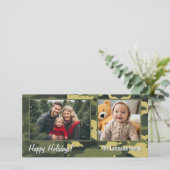 カモフラージュ柄の軍隊風のホリデーカード写真 シーズンカード (スタンド正面)