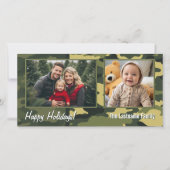 カモフラージュ柄の軍隊風のホリデーカード写真 シーズンカード (正面)