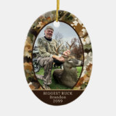 カモフラージュ狩りワンフォトカスタムパーソナライズされたー セラミックオーナメント (正面)