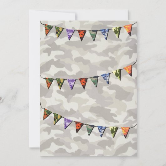 カモフラージュ男の赤ちゃんベビーシャワー招待状 招待状 (裏面)
