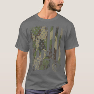 カモフラージュ米国国旗のオートバイ統一された州サイクリング Tシャツ