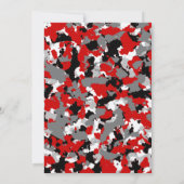 カモフラージュ誕生日レッツレッドブラック迷彩柄 招待状 (裏面)