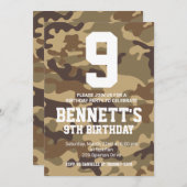 カモフラージュ誕生日招待状 招待状 (正面/裏面)
