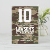 カモフラージュ誕生日招待状 招待状 (スタンド正面)