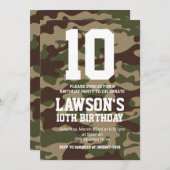 カモフラージュ誕生日招待状 招待状 (正面/裏面)