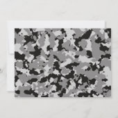 カモフラージュ誕生日、レッツグレーパーティー迷彩柄写真 招待状 (裏面)