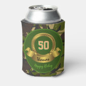 カモフラージュ軍グリーン50誕生日/ハンターパーティー 缶クーラー (缶裏面)