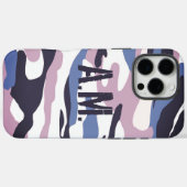 カモフラージュ アーミーモノグラム ブルー ピンク Case-Mate iPhoneケース (裏面 (横))