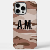 カモフラージュ アーミーモノグラムiPhoneケース ベージュブラウン Case-Mate iPhoneケース (裏面)