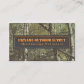 カモフラージュ+オレンジアウトドアリテール 名刺 (正面)