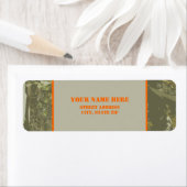 カモフラージュ&オレンジ住所 シールステッカー ラベル (インサイチュ)