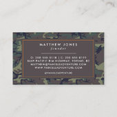 カモフラージュ オレンジ 鹿 ロゴ アウトドア リテール 名刺 (裏面)