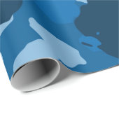 カモフラージュ カモ ブルー ネイビー ミリタリー ラッピングペーパー (ロールコーナー)