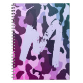 カモフラージュ キャンピング ピンク パーソナライズ トラベル ノートブック (正面)