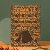 カモフラージュ キャンプアウト 誕生日 ご招待 招待状