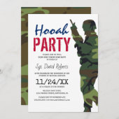 カモフラージュ ソルジャー ミリタリー パーティー 招待状 (正面/裏面)