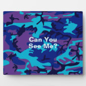 カモフラージュ ダークブルー & パープル パターン フォトプラーク (正面)