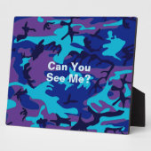 カモフラージュ ダークブルー & パープル パターン フォトプラーク (側面)