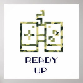 カモフラージュ ビデオ ゲーム コントローラー レディーアップ ゲーマー ポスター