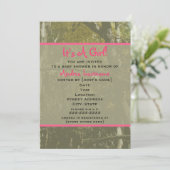 カモフラージュ&ピンクベビーシャワー招待状 招待状 (スタンド正面)