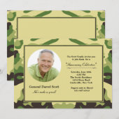 カモフラージュ フレーム - 写真 軍事 招待状 (正面/裏面)