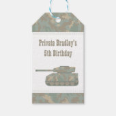 カモフラージュ ミリタリー タンク 陸軍 誕生日パーティー ギフトタグ (正面)