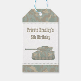 カモフラージュ ミリタリー タンク 陸軍 誕生日パーティー ギフトタグ