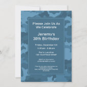 カモフラージュ ミリタリー テーマの誕生日パーティー 招待状 (正面)