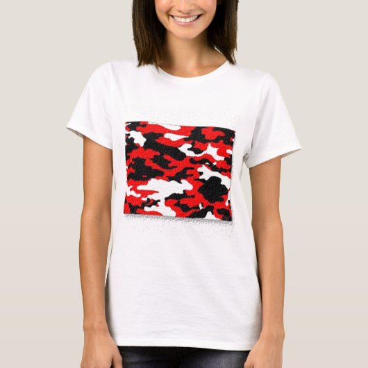 カモフラージュ レッド柄 Tシャツ (正面)