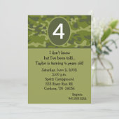 カモフラージュ 誕生日招待状 招待状 (スタンド正面)