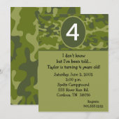 カモフラージュ 誕生日招待状 招待状 (正面/裏面)