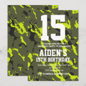 カモフラージュ 誕生日 招待状 (正面/裏面)