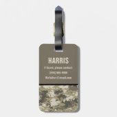 カモフラージュ、迷彩柄、カラーブロックキッドのイニシャル ラゲッジタグ (裏面縦)