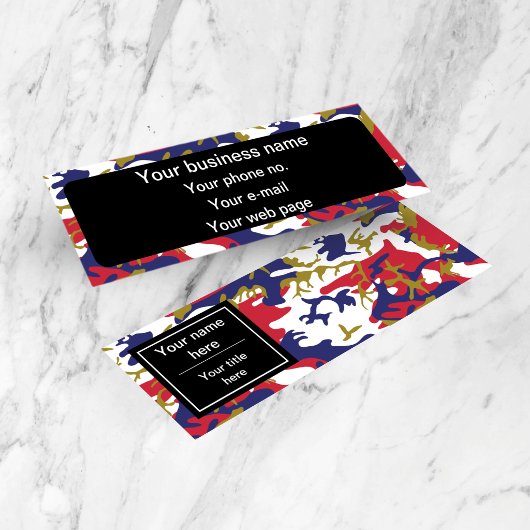 カモフラージュ, 青 白 赤 ゴールド, 軍, 軍隊 スキニー名刺