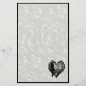 カモフラージ恋しく思ハート – 女性の男性(文字付き) 便箋 (正面)