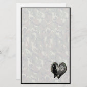 カモフラージ恋しく思ハート – 女性の男性(文字付き) 便箋 (正面/裏面)