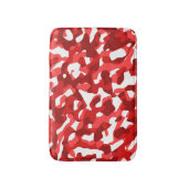 カモフラ赤と白ージュプリントパターン バスマット (正面縦)