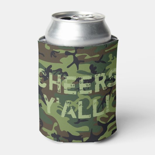 カモフラ Cheers Y'All 缶クーラー (缶正面)