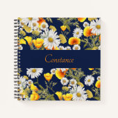 カモミかわいらしールとポピーのパターンスケッチ ノートブック (正面)