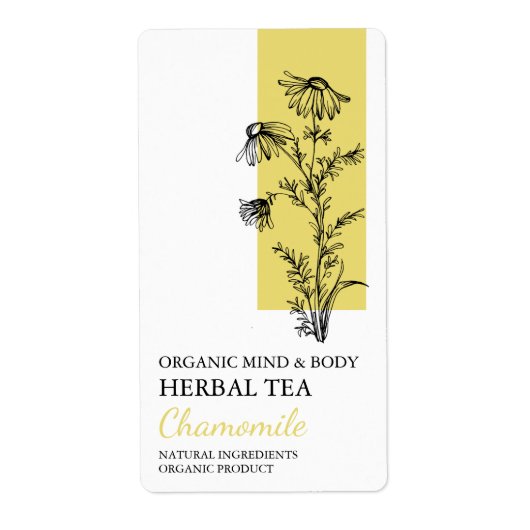 カモミオーガニックールハーブティーのビジネスラベル ラベル (正面)