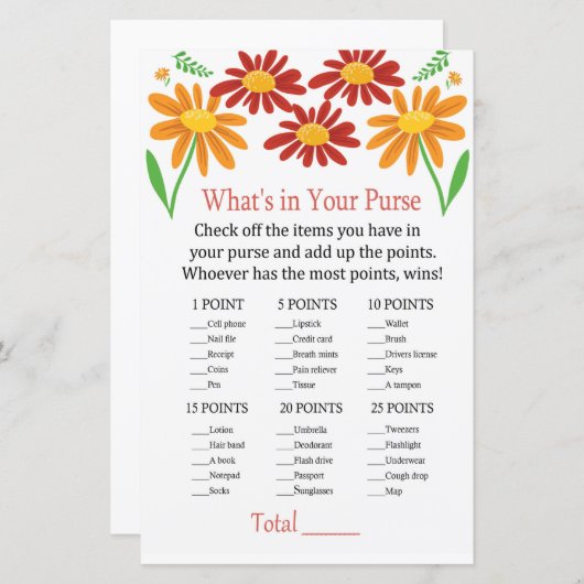 カモミールあなたの財布のゲームの中に何がある (正面/裏面)