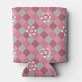 カモミールの花を持つ灰色とピンクのプライド 缶クーラー (裏面)