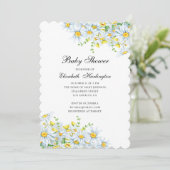 カモミールの花国のフローラの赤ちゃんシャワー 招待状 (スタンド正面)