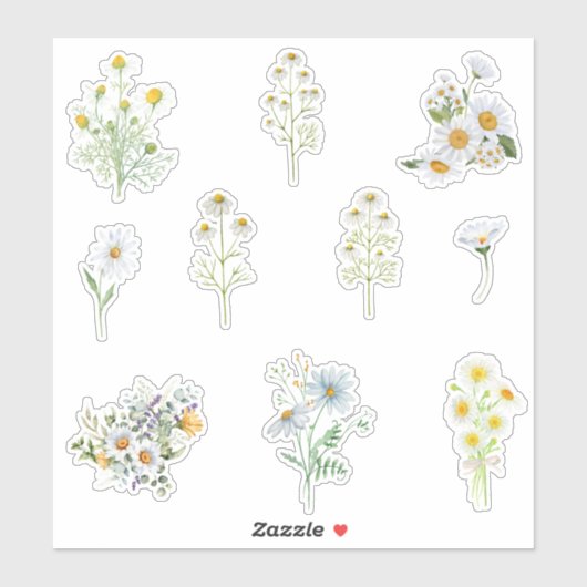 カモミールの花 シール (シート)