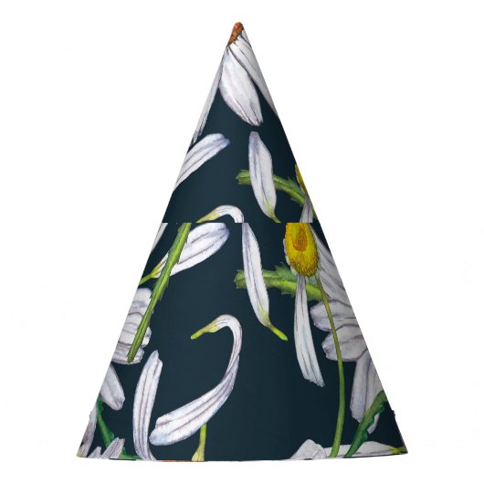 カモミールの花：ダークブルーの水色。 パーティーハット (正面)